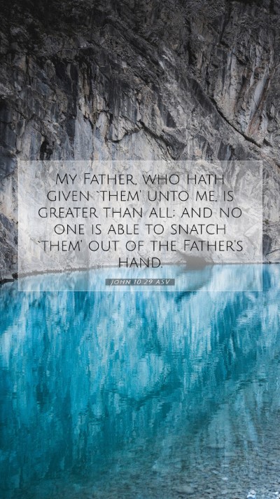 Picture 07 - John 10:29 ASV Mobile Phone Wallpaper - My Father, who hath given `them' unto me, is - Mobile Bible Verse Wallpaper