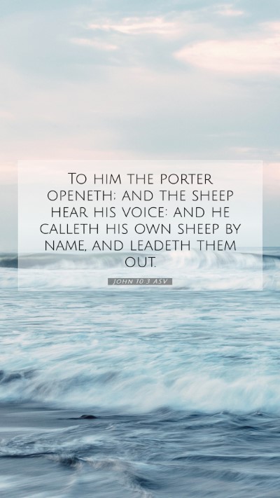 Picture 07 - John 10:3 ASV Mobile Phone Wallpaper - To him the porter openeth; and the sheep hear his - Mobile Bible Verse Wallpaper