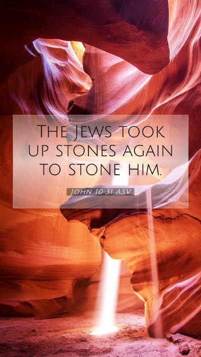 Picture 07 - John 10:31 ASV Mobile Phone Wallpaper - The Jews took up stones again to stone - Mobile Bible Verse Wallpaper