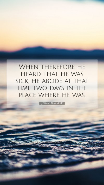 Picture 07 - John 11:6 ASV Mobile Phone Wallpaper - When therefore he heard that he was sick, he - Mobile Bible Verse Wallpaper