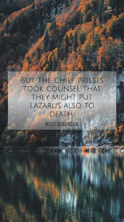 Picture 07 - John 12:10 ASV Mobile Phone Wallpaper - But the chief priests took counsel that they - Mobile Bible Verse Wallpaper