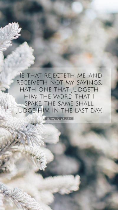 Picture 07 - John 12:48 ASV Mobile Phone Wallpaper - He that rejecteth me, and receiveth not my - Mobile Bible Verse Wallpaper