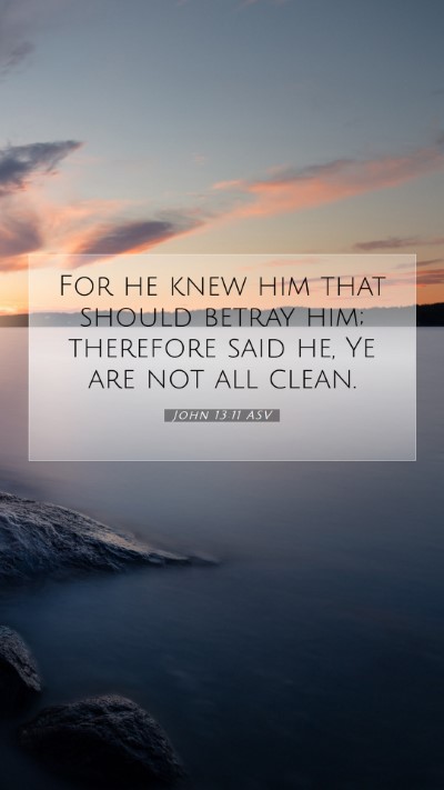 Picture 07 - John 13:11 ASV Mobile Phone Wallpaper - For he knew him that should betray him; therefore - Mobile Bible Verse Wallpaper