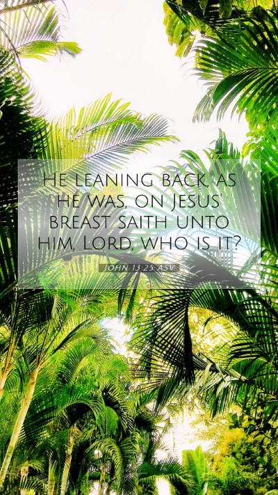 Picture 07 - John 13:25 ASV Mobile Phone Wallpaper - He leaning back, as he was, on Jesus' breast - Mobile Bible Verse Wallpaper