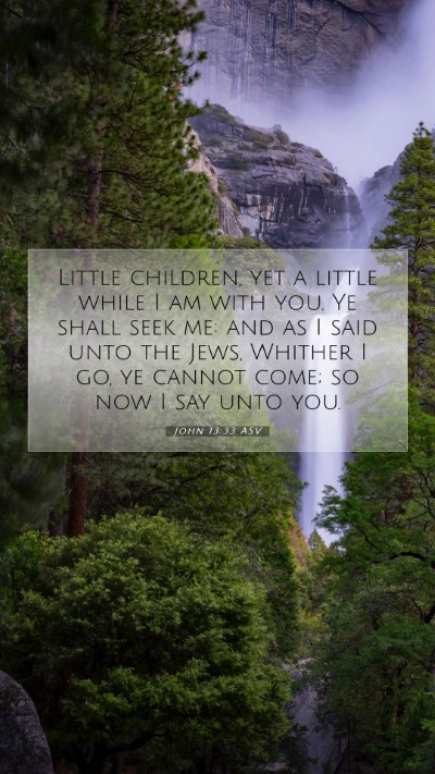 Picture 07 - John 13:33 ASV Mobile Phone Wallpaper - Little children, yet a little while I am with - Mobile Bible Verse Wallpaper