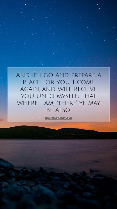 Picture 07 - John 14:3 ASV Mobile Phone Wallpaper - And if I go and prepare a place for you, I come - Mobile Bible Verse Wallpaper