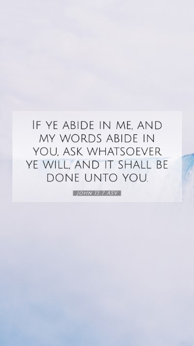 Picture 07 - John 15:7 ASV Mobile Phone Wallpaper - If ye abide in me, and my words abide in you, ask - Mobile Bible Verse Wallpaper