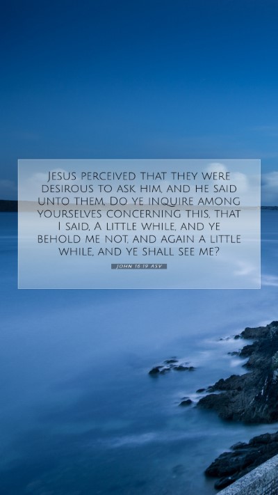 Picture 07 - John 16:19 ASV Mobile Phone Wallpaper - Jesus perceived that they were desirous to ask - Mobile Bible Verse Wallpaper