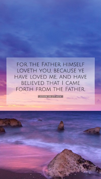 Picture 07 - John 16:27 ASV Mobile Phone Wallpaper - for the Father himself loveth you, because ye - Mobile Bible Verse Wallpaper