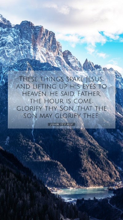 Picture 07 - John 17:1 ASV Mobile Phone Wallpaper - These things spake Jesus; and lifting up his eyes - Mobile Bible Verse Wallpaper