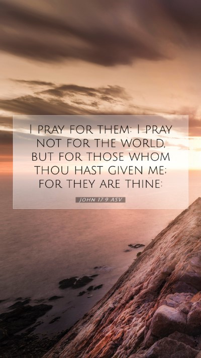 Picture 07 - John 17:9 ASV Mobile Phone Wallpaper - I pray for them: I pray not for the world, but - Mobile Bible Verse Wallpaper