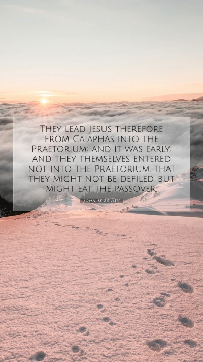 Picture 07 - John 18:28 ASV Mobile Phone Wallpaper - They lead Jesus therefore from Caiaphas into the - Mobile Bible Verse Wallpaper