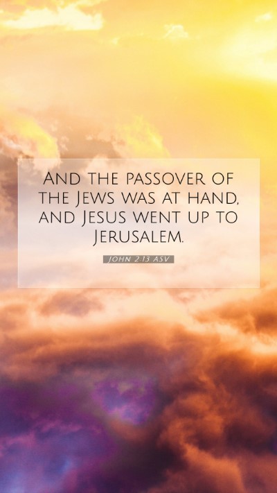 Picture 07 - John 2:13 ASV Mobile Phone Wallpaper - And the passover of the Jews was at hand, and - Mobile Bible Verse Wallpaper