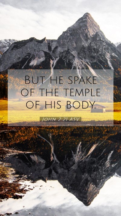 Picture 07 - John 2:21 ASV Mobile Phone Wallpaper - But he spake of the temple of his - Mobile Bible Verse Wallpaper