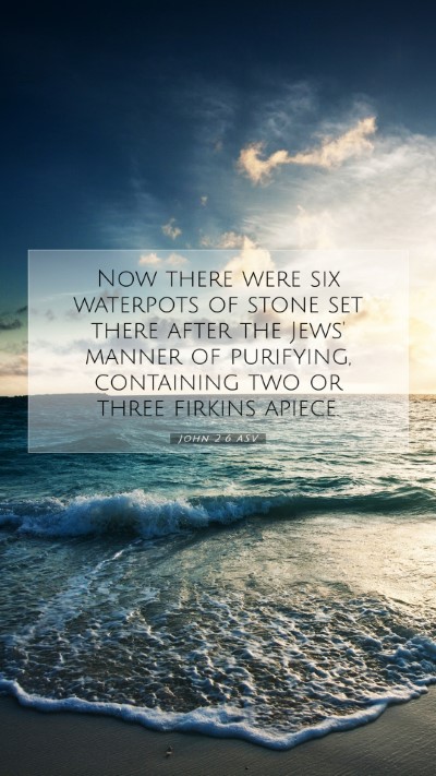 Picture 07 - John 2:6 ASV Mobile Phone Wallpaper - Now there were six waterpots of stone set there - Mobile Bible Verse Wallpaper