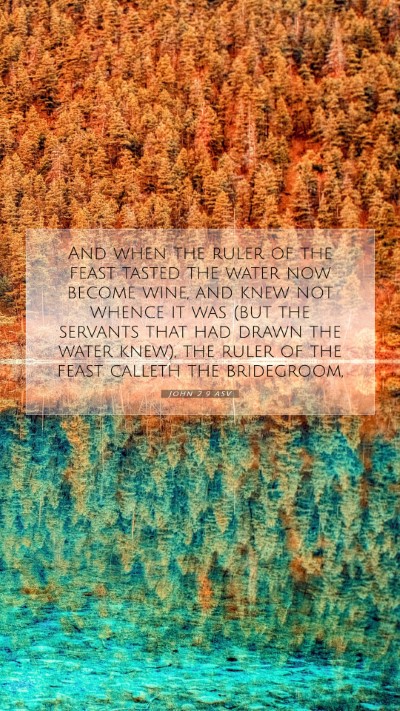 Picture 07 - John 2:9 ASV Mobile Phone Wallpaper - And when the ruler of the feast tasted the water - Mobile Bible Verse Wallpaper
