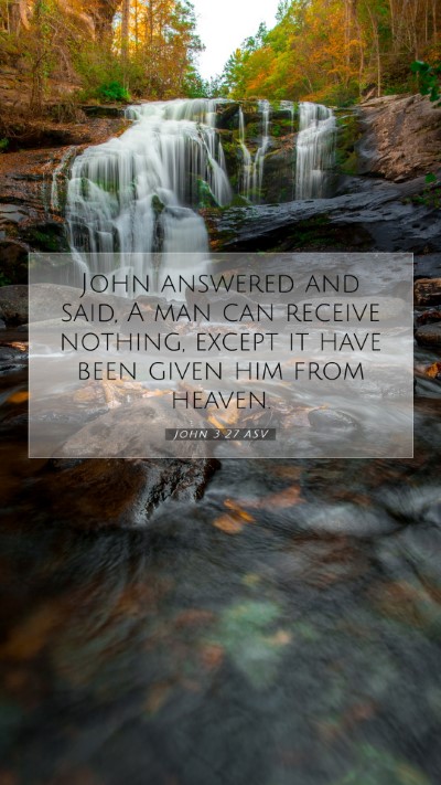 Picture 07 - John 3:27 ASV Mobile Phone Wallpaper - John answered and said, A man can receive - Mobile Bible Verse Wallpaper