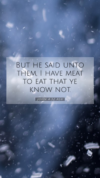 Picture 07 - John 4:32 ASV Mobile Phone Wallpaper - But he said unto them, I have meat to eat that ye - Mobile Bible Verse Wallpaper