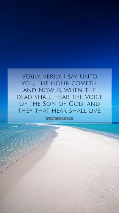 Picture 07 - John 5:25 ASV Mobile Phone Wallpaper - Verily, verily, I say unto you, The hour cometh, - Mobile Bible Verse Wallpaper