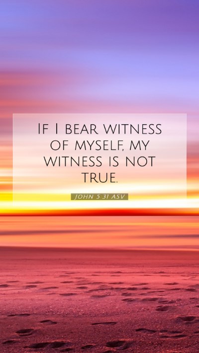 Picture 07 - John 5:31 ASV Mobile Phone Wallpaper - If I bear witness of myself, my witness is not - Mobile Bible Verse Wallpaper