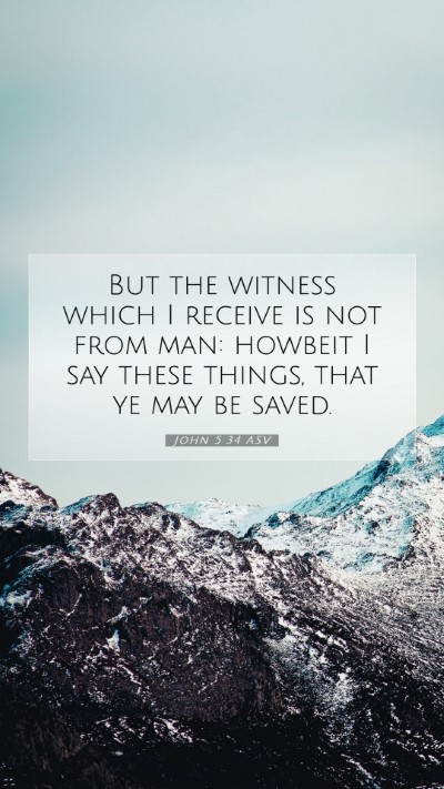 Picture 07 - John 5:34 ASV Mobile Phone Wallpaper - But the witness which I receive is not from man: - Mobile Bible Verse Wallpaper