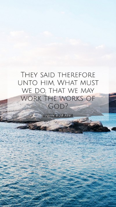 Picture 07 - John 6:28 ASV Mobile Phone Wallpaper - They said therefore unto him, What must we do, - Mobile Bible Verse Wallpaper