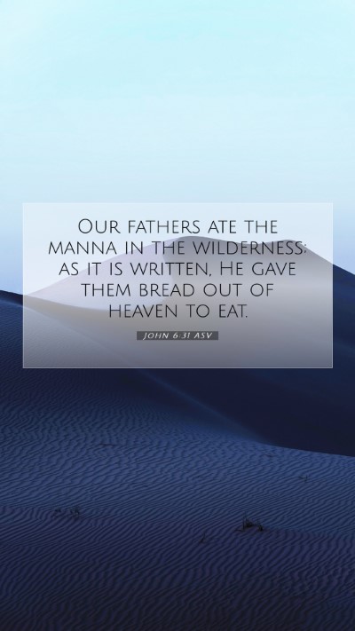 Picture 07 - John 6:31 ASV Mobile Phone Wallpaper - Our fathers ate the manna in the wilderness; as - Mobile Bible Verse Wallpaper