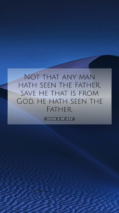 Picture 07 - John 6:46 ASV Mobile Phone Wallpaper - Not that any man hath seen the Father, save he - Mobile Bible Verse Wallpaper