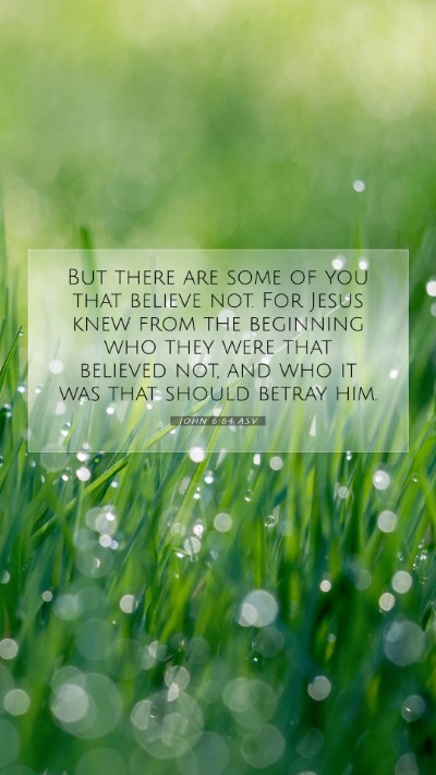 Picture 07 - John 6:64 ASV Mobile Phone Wallpaper - But there are some of you that believe not. For - Mobile Bible Verse Wallpaper