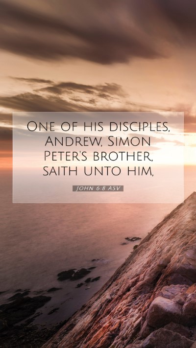 Picture 07 - John 6:8 ASV Mobile Phone Wallpaper - One of his disciples, Andrew, Simon Peter's - Mobile Bible Verse Wallpaper