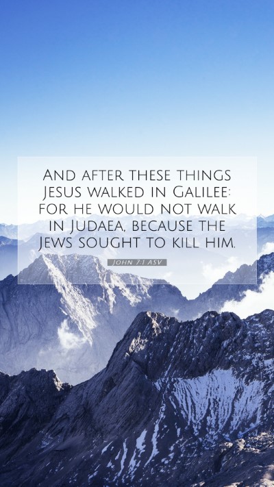 Picture 07 - John 7:1 ASV Mobile Phone Wallpaper - And after these things Jesus walked in Galilee: - Mobile Bible Verse Wallpaper