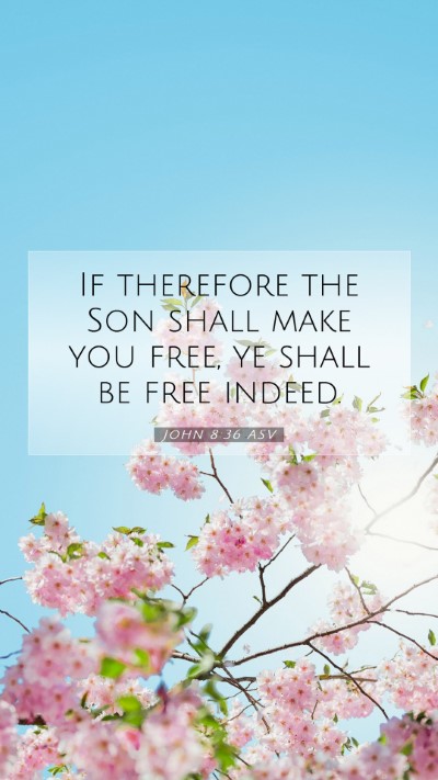 Picture 07 - John 8:36 ASV Mobile Phone Wallpaper - If therefore the Son shall make you free, ye - Mobile Bible Verse Wallpaper