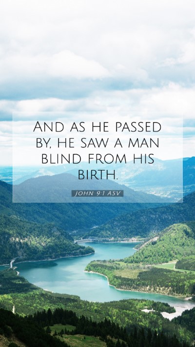 Picture 07 - John 9:1 ASV Mobile Phone Wallpaper - And as he passed by, he saw a man blind from his - Mobile Bible Verse Wallpaper