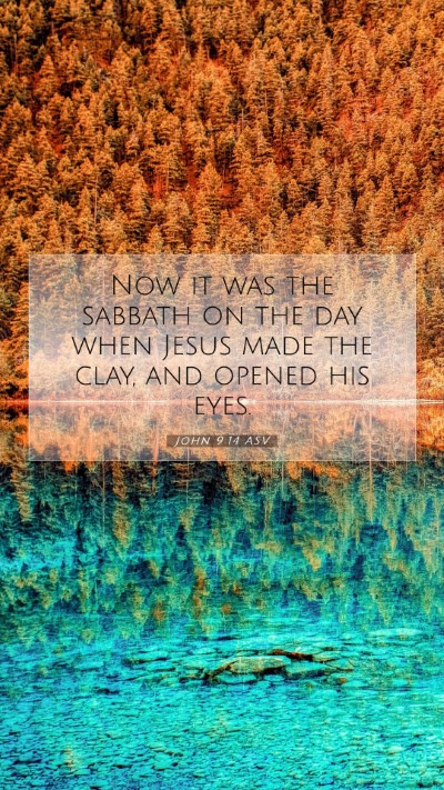 Picture 07 - John 9:14 ASV Mobile Phone Wallpaper - Now it was the sabbath on the day when Jesus made - Mobile Bible Verse Wallpaper