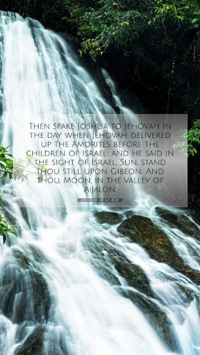 Picture 07 - Joshua 10:12 ASV Mobile Phone Wallpaper - Then spake Joshua to Jehovah in the day when - Mobile Bible Verse Wallpaper