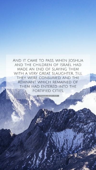 Picture 07 - Joshua 10:20 ASV Mobile Phone Wallpaper - And it came to pass, when Joshua and the children - Mobile Bible Verse Wallpaper