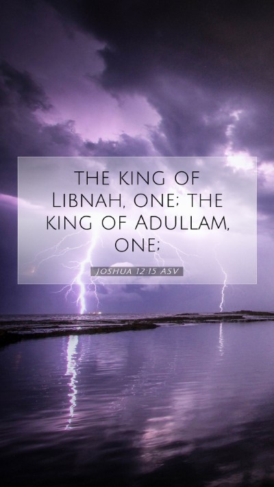 Picture 07 - Joshua 12:15 ASV Mobile Phone Wallpaper - the king of Libnah, one; the king of Adullam, - Mobile Bible Verse Wallpaper