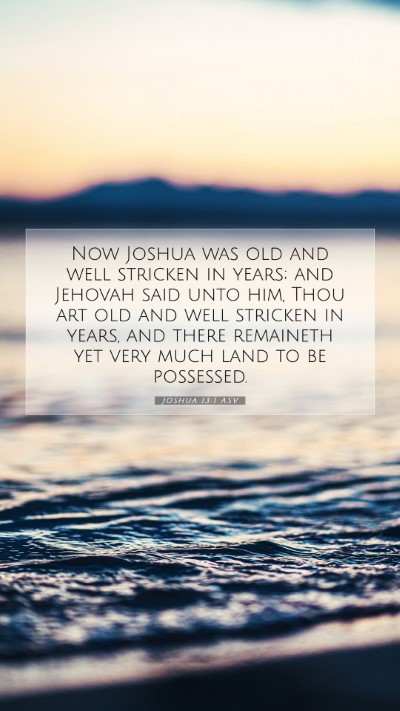 Picture 07 - Joshua 13:1 ASV Mobile Phone Wallpaper - Now Joshua was old and well stricken in years; - Mobile Bible Verse Wallpaper
