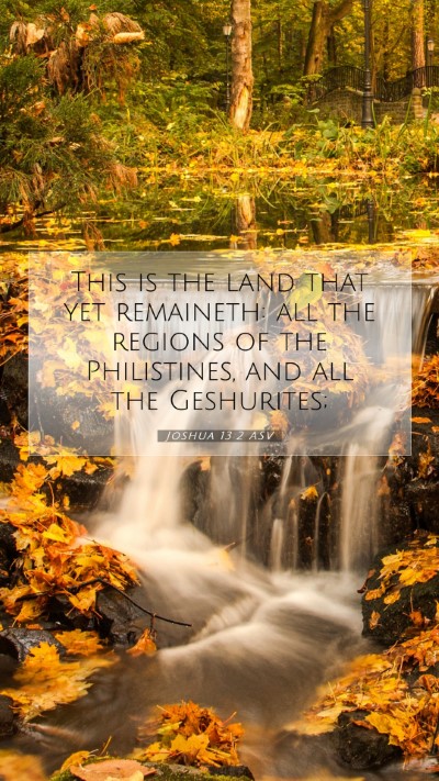 Picture 07 - Joshua 13:2 ASV Mobile Phone Wallpaper - This is the land that yet remaineth: all the - Mobile Bible Verse Wallpaper