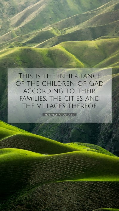 Picture 07 - Joshua 13:28 ASV Mobile Phone Wallpaper - This is the inheritance of the children of Gad - Mobile Bible Verse Wallpaper