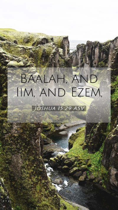 Picture 07 - Joshua 15:29 ASV Mobile Phone Wallpaper - Baalah, and Iim, and - Mobile Bible Verse Wallpaper