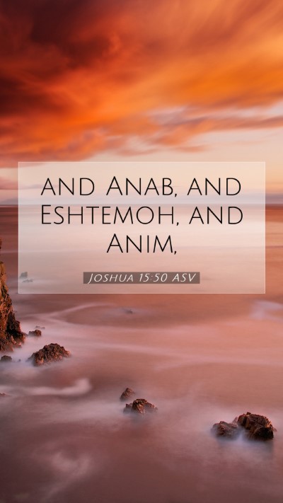 Picture 07 - Joshua 15:50 ASV Mobile Phone Wallpaper - and Anab, and Eshtemoh, and - Mobile Bible Verse Wallpaper