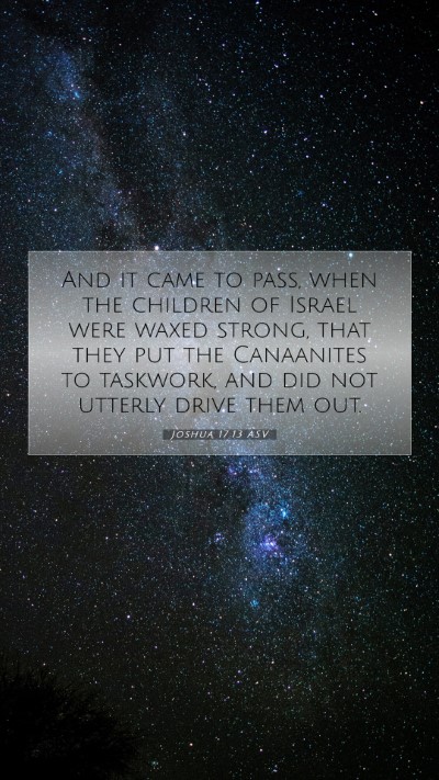 Picture 07 - Joshua 17:13 ASV Mobile Phone Wallpaper - And it came to pass, when the children of Israel - Mobile Bible Verse Wallpaper
