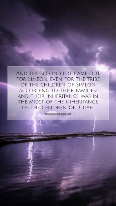 Picture 07 - Joshua 19:1 ASV Mobile Phone Wallpaper - And the second lot came out for Simeon, even for - Mobile Bible Verse Wallpaper
