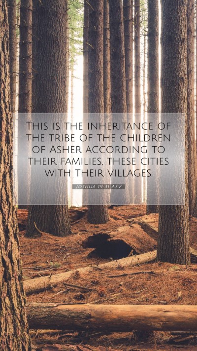 Picture 07 - Joshua 19:31 ASV Mobile Phone Wallpaper - This is the inheritance of the tribe of the - Mobile Bible Verse Wallpaper