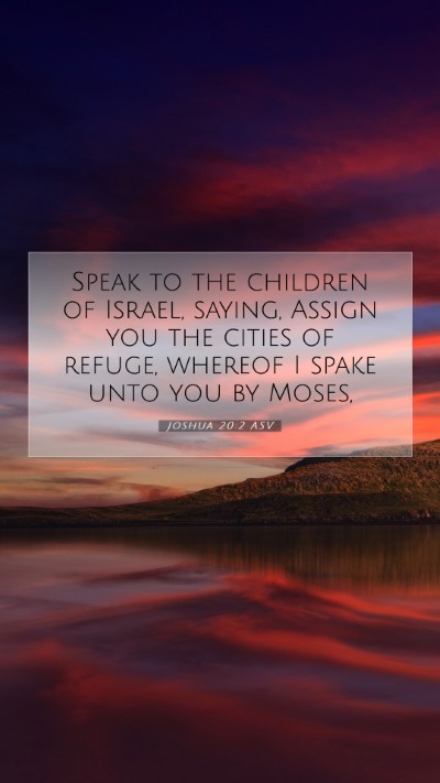 Picture 07 - Joshua 20:2 ASV Mobile Phone Wallpaper - Speak to the children of Israel, saying, Assign - Mobile Bible Verse Wallpaper