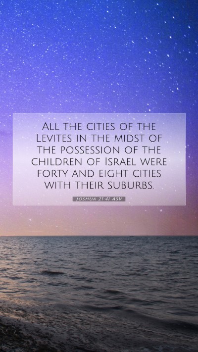 Picture 07 - Joshua 21:41 ASV Mobile Phone Wallpaper - All the cities of the Levites in the midst of the - Mobile Bible Verse Wallpaper