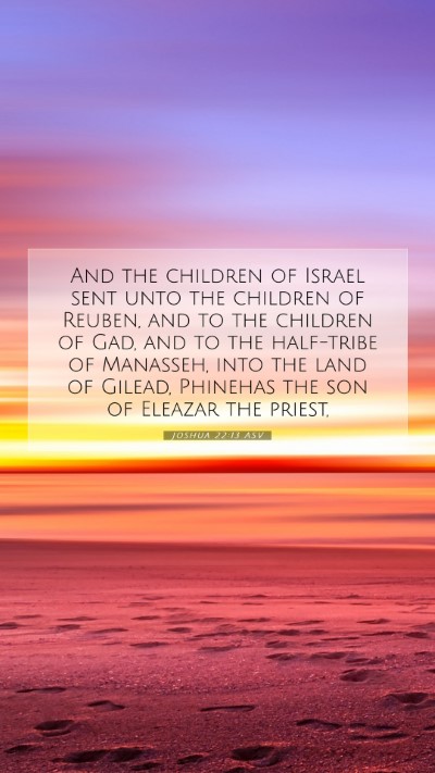 Picture 07 - Joshua 22:13 ASV Mobile Phone Wallpaper - And the children of Israel sent unto the children - Mobile Bible Verse Wallpaper