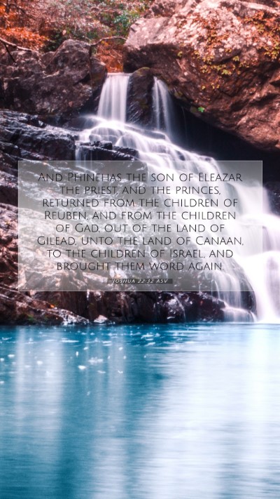 Picture 07 - Joshua 22:32 ASV Mobile Phone Wallpaper - And Phinehas the son of Eleazar the priest, and - Mobile Bible Verse Wallpaper