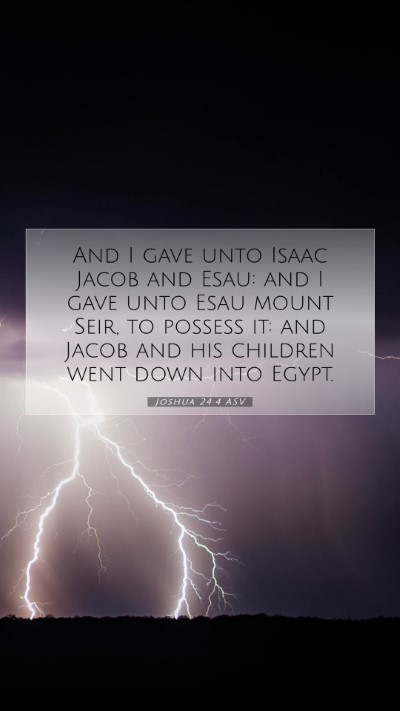 Picture 07 - Joshua 24:4 ASV Mobile Phone Wallpaper - And I gave unto Isaac Jacob and Esau: and I gave - Mobile Bible Verse Wallpaper